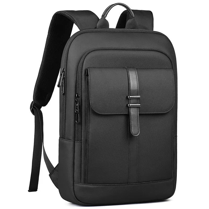 Black Oxford cloth lightweight backpack with urban design for daily commuting