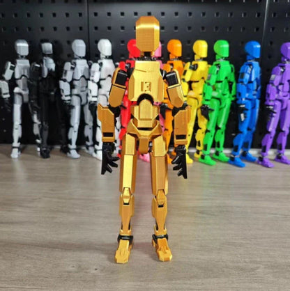 Posable 3D printed action figure mannequin toy with multi-jointed design for customizable poses and actions