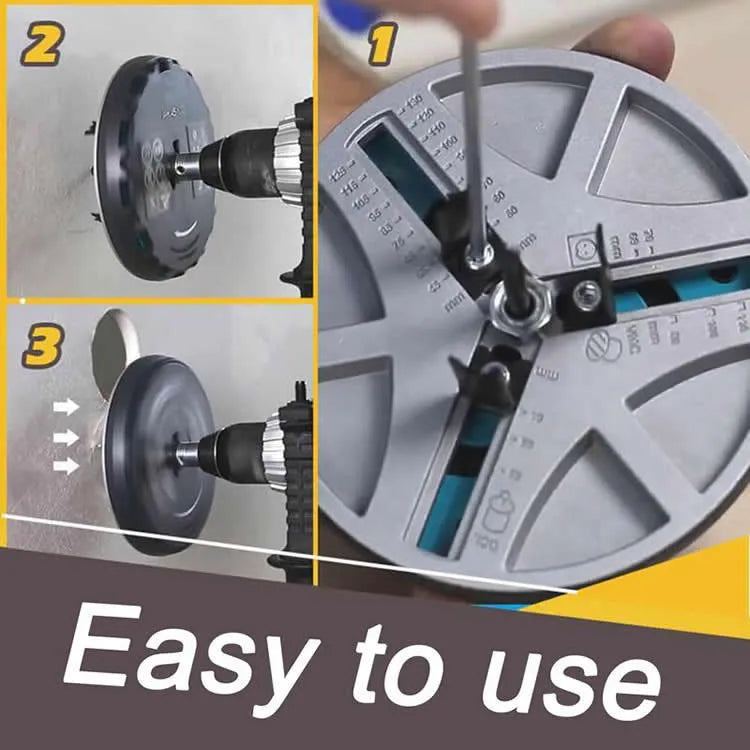 Adjustable punching saw with three triple tooth blades and Allen key, 45-130mm cutting diameter, 30mm depth