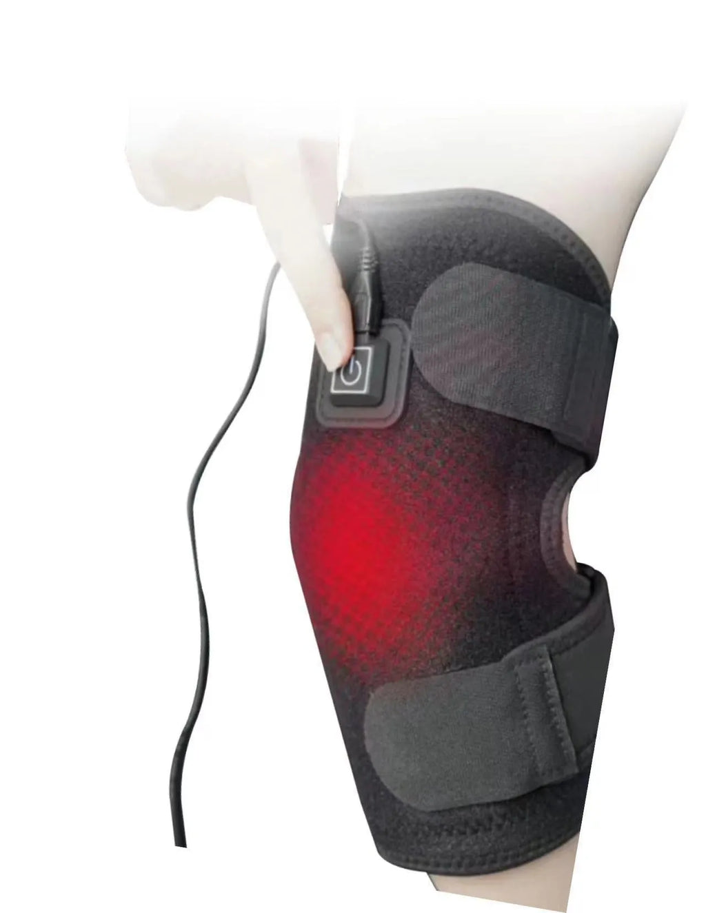Black electric heating kneecap cover with hot compress and massage function, free size, OK cloth and SBR composite material