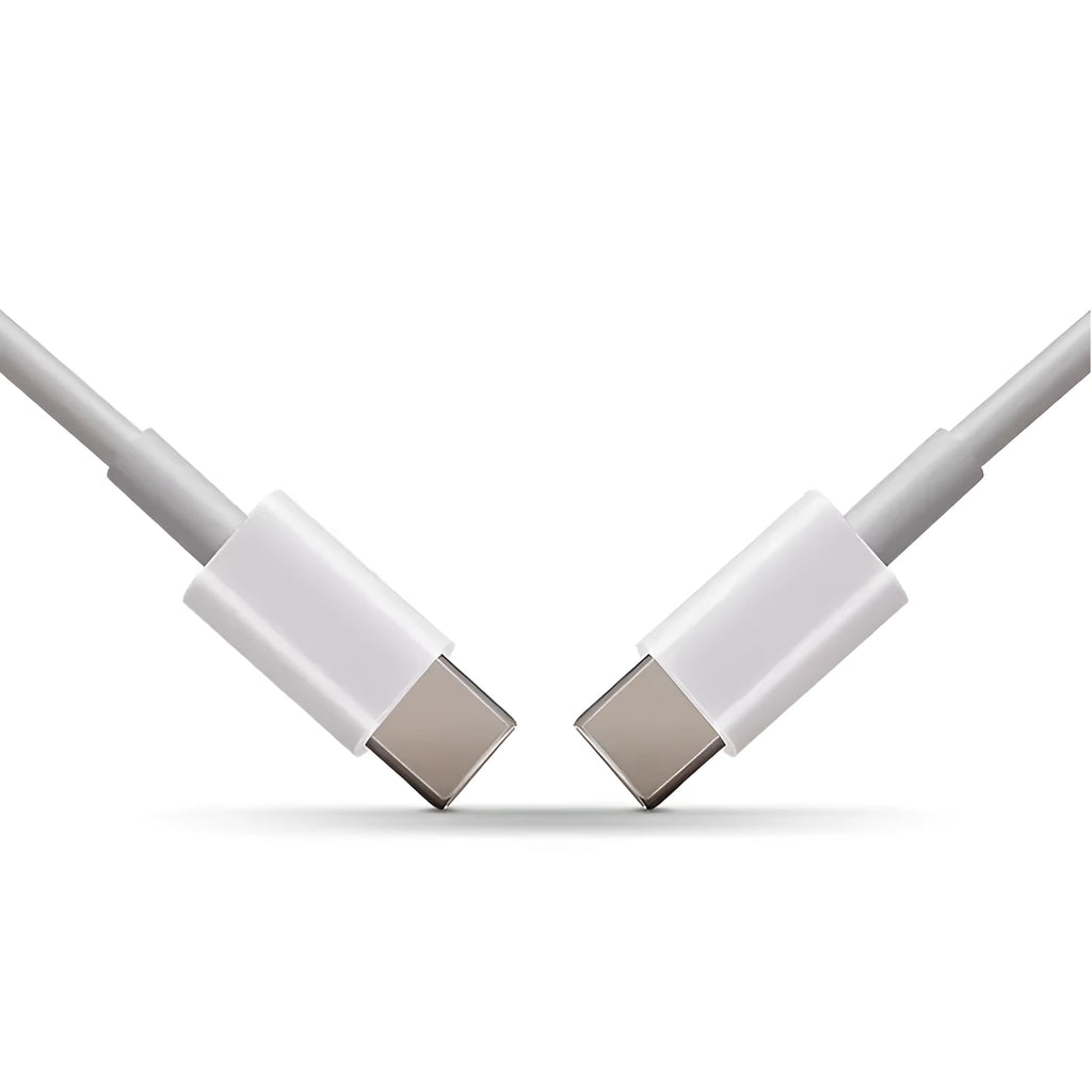 White USB-C to USB-C data cable 1 metre length for MacBook charging and data transfer