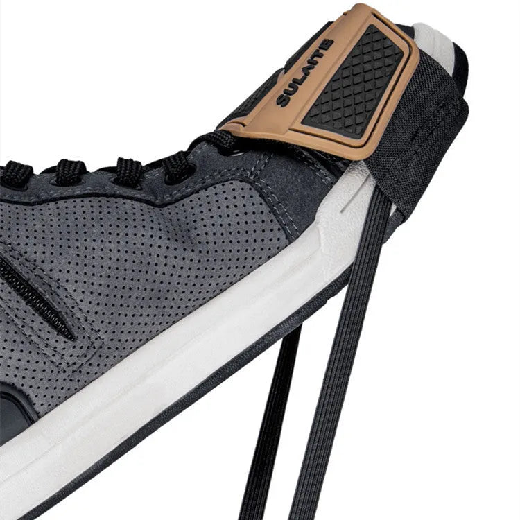 Motorcycle gear cover in grey or brown, non-slip rubber widened shoe protector for gear shift lever.