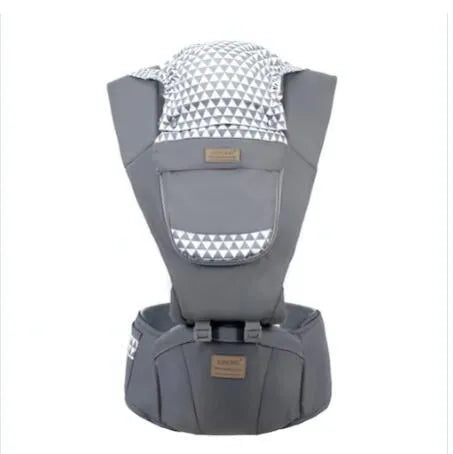 Baby sling waist seat with anti-sliding slope and 15mm shock absorption cushion in blue colour