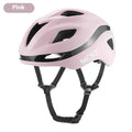 Adult unisex road bike helmet in various colours showing integrated safety design