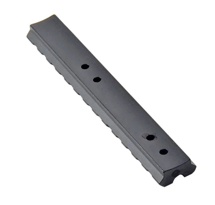 Black aluminium Picatinny scope mount rail for shotgun with Allen key and four mounting screws