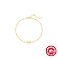 Gold plated sterling silver bracelet with geometric heart charm and clip chain clasp