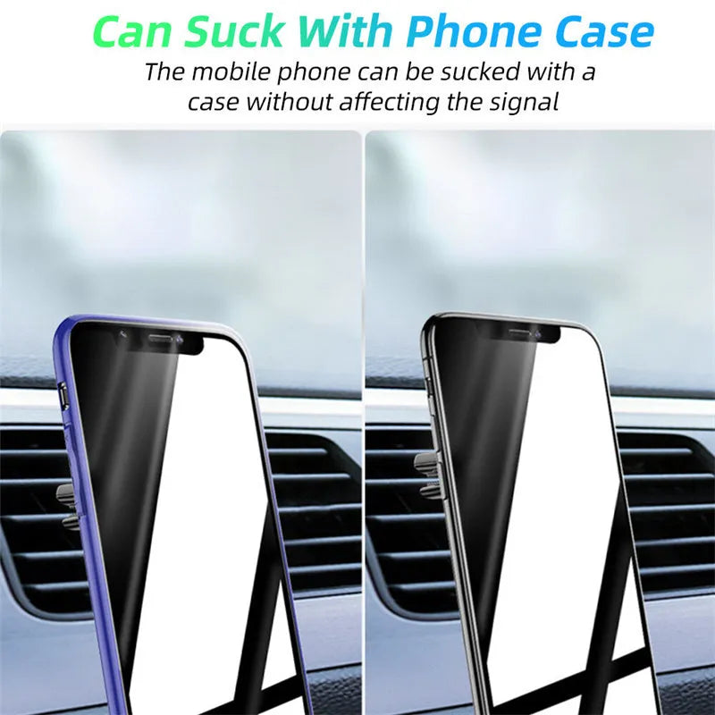 Magnetic car air vent phone holder with rotating paddle and fragrance slots in black, blue or red colour
