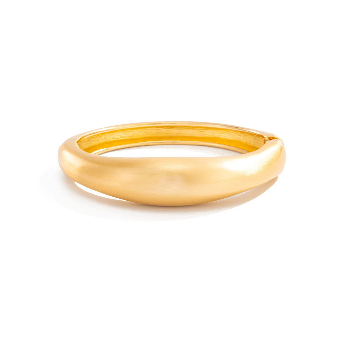 Matte finish alloy bracelet with ellipse design, electroplated ins style, shown in matte gold and matte silver options.