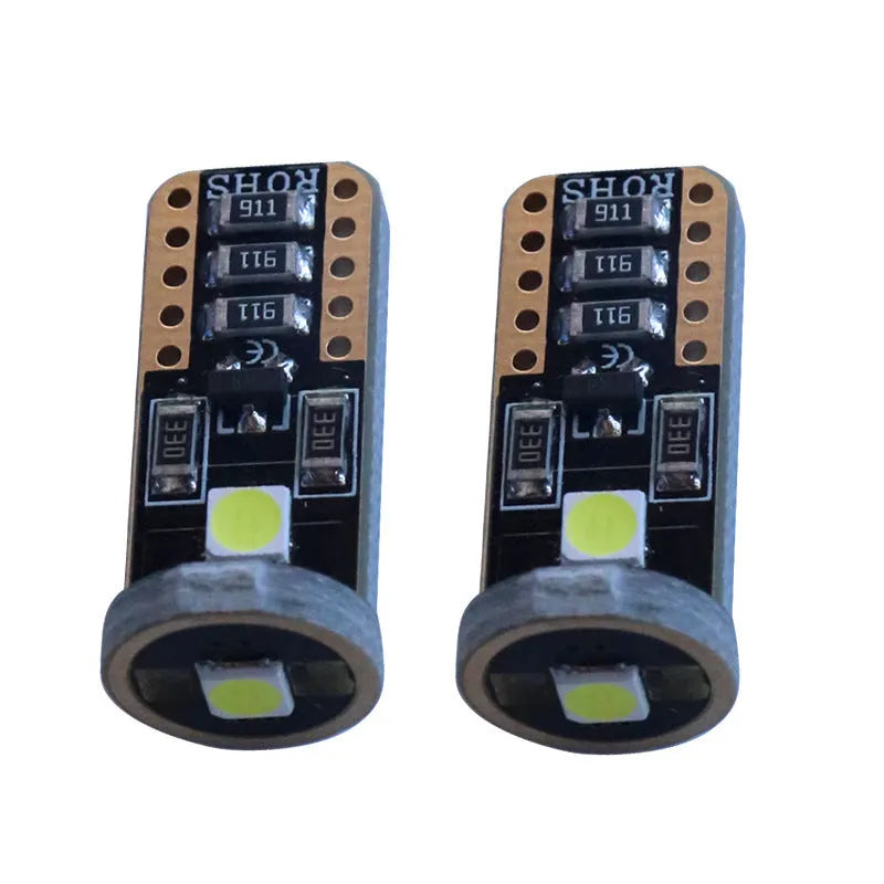 T10 W5W LED car light bulb in blackboard white housing, 23mm by 9mm