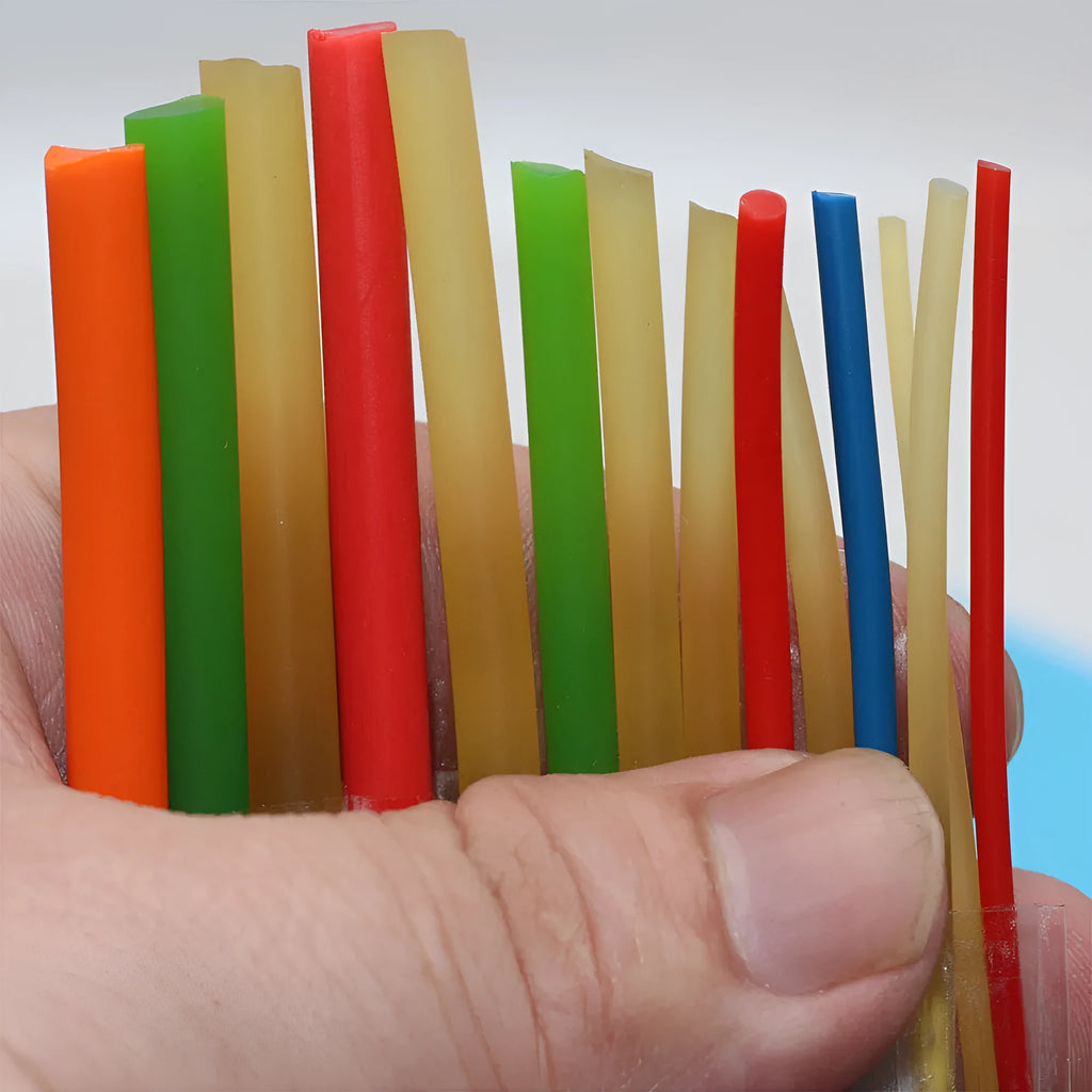 Solid fluorescent latex rubber tube 2mm to 8mm round band in red apricot green blue orange pink black
