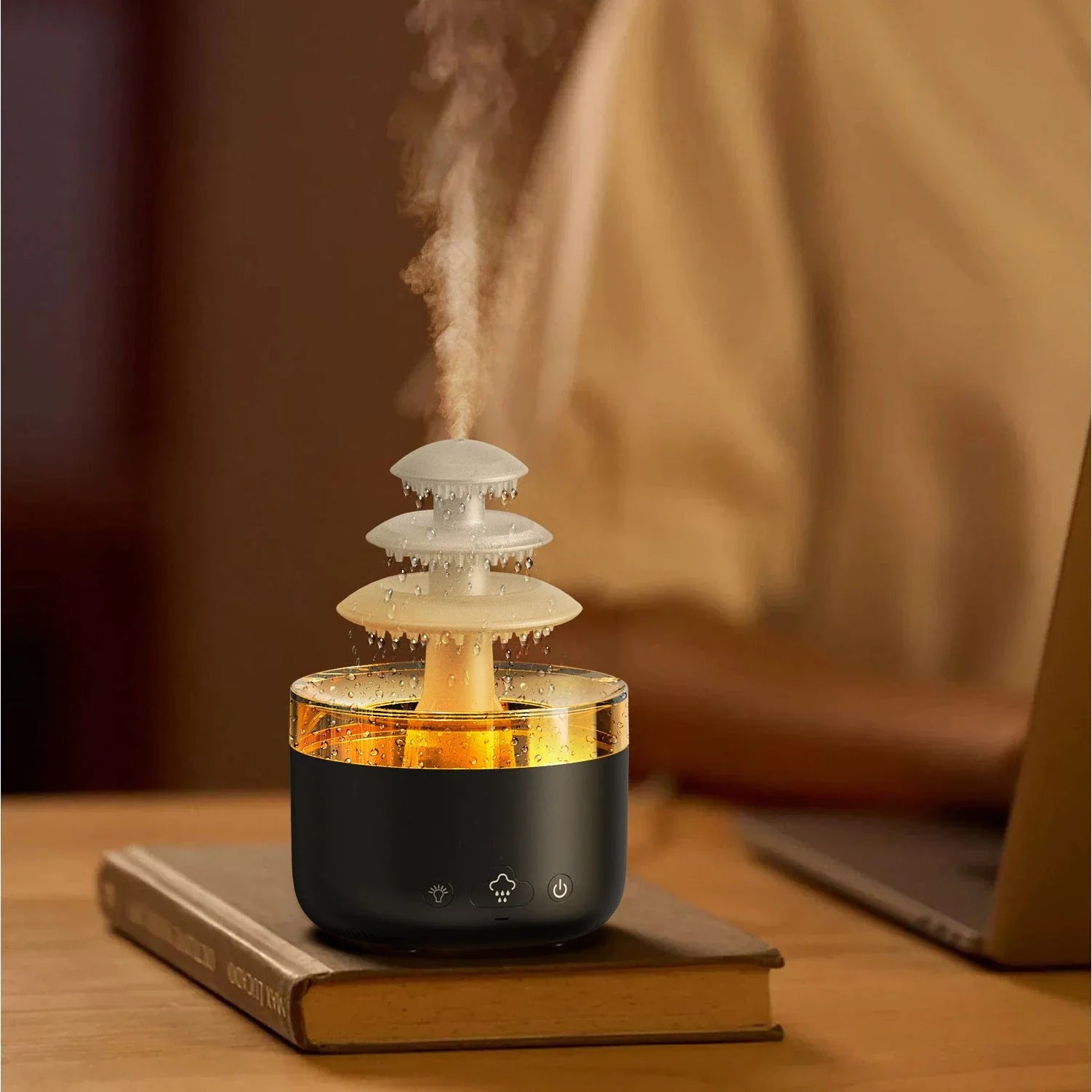 Soothing Cloud Humidifier with Essential Oil Diffuser, Customizable Mood Lighting, and Automatic Shut-Off for Home and Office Use