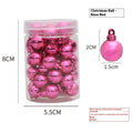 48 mini electroplated glossy Christmas hanging balls in red, gold, silver, rose, blue, and green