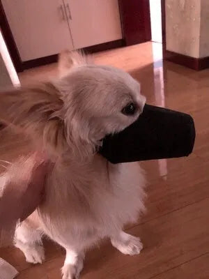 Cloth pet mouth cover for dogs in adjustable size with soft breathable fabric
