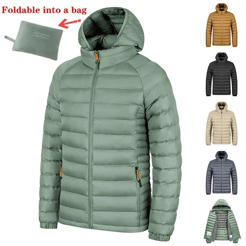 Stylish and warm hooded jacket in various colors for men's cold-weather fashion