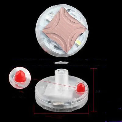 Solar powered colourful wheel hub lamp attached to car tyre valve with flashing light
