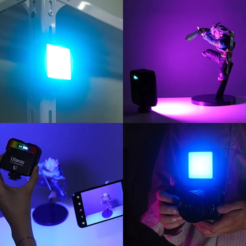 Pocket magnetic RGB fill light with 120° beam and 2000mAh battery for product photography