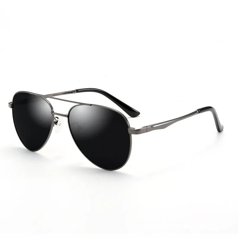 Retro polarised sunglasses with metal frame, TAC lenses, UV400 protection, and colour lens options.