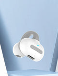 Clip-type Bluetooth headset in silicone with ear-to-ear design for hands-free calls and music