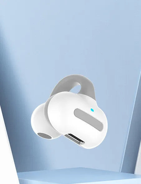 Clip-type Bluetooth headset in silicone with ear-to-ear design for hands-free calls and music