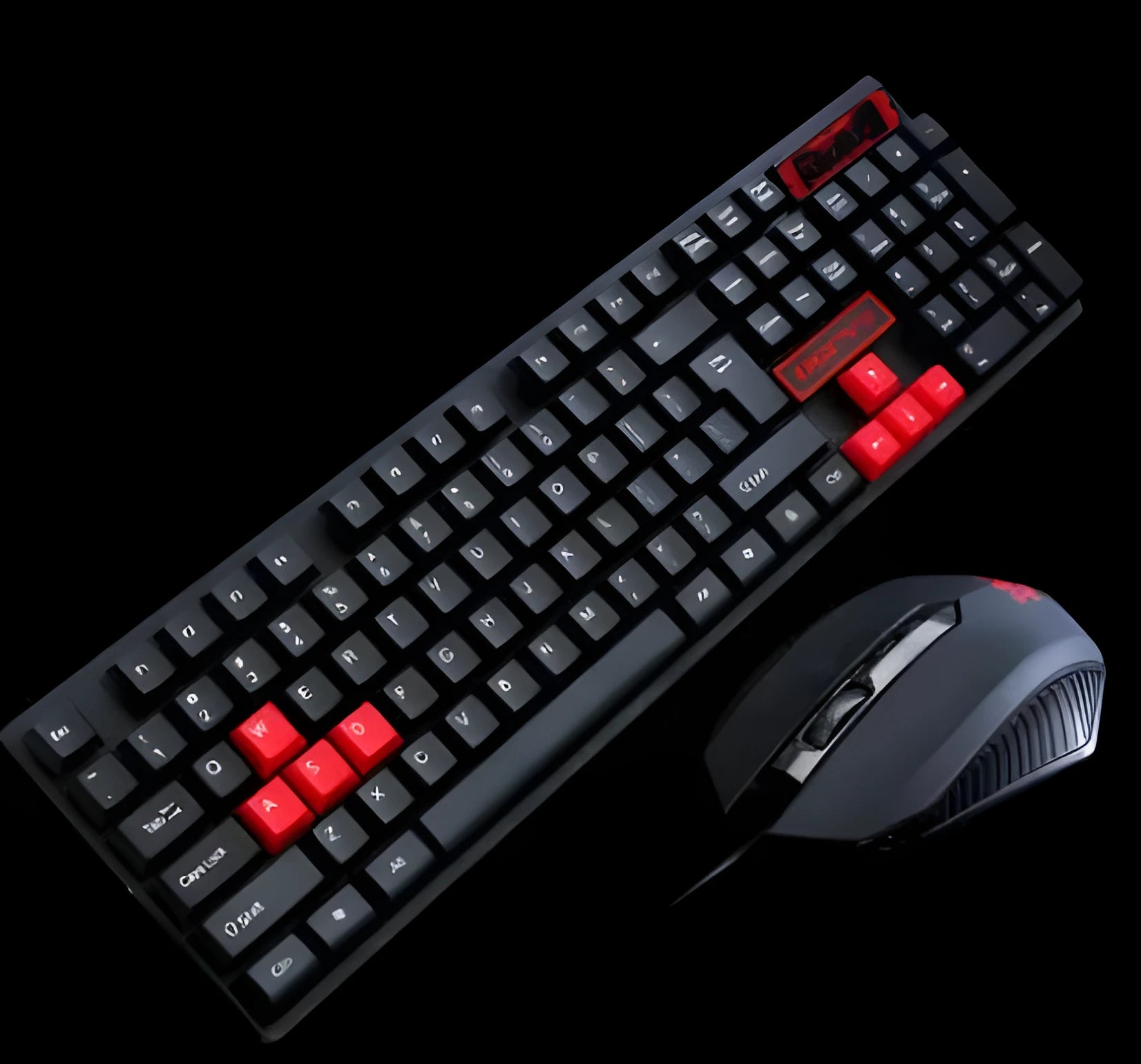 Wired keyboard and mouse set with USB cables, mechanical feel keyboard and optical mouse