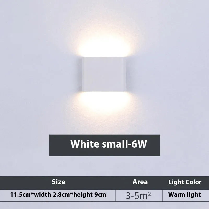 Rectangular LED outdoor wall lamp in black finish for courtyard lighting