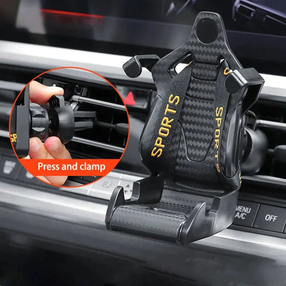 Adjustable Air Vent Car Phone Holder with 360° Rotation - Secure, Noise-Free Design for Distraction-Free Driving