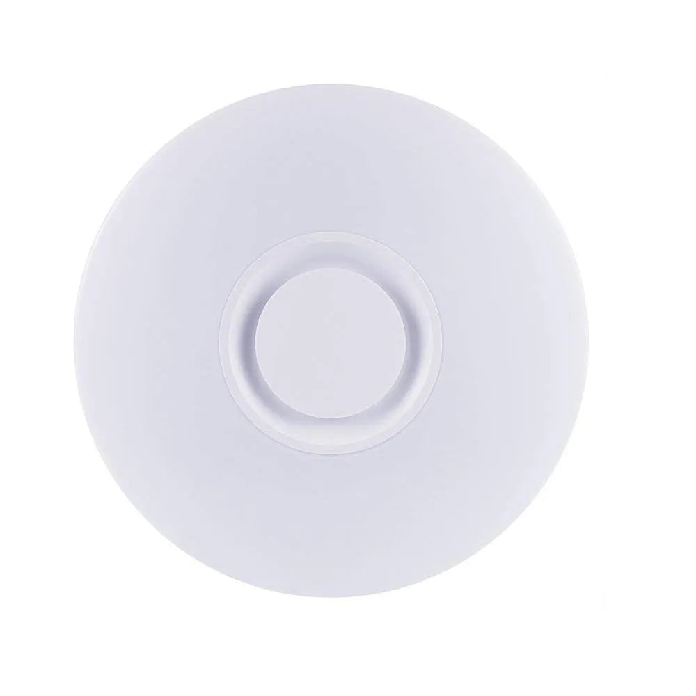 24W 40cm smart Bluetooth music LED ceiling lamp with white lampshade, controlled via mobile APP and voice