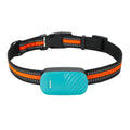 Blue and orange pet GPS tracker with 4G LTE and SOS for dogs and cats, waterproof collar mount