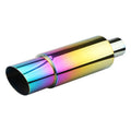 Stainless steel car modification exhaust pipe straight drum silencer 365mm length silver finish