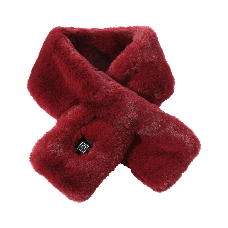 Cozy USB-powered heated neck scarf with three temperature control settings for comfortable warmth in cold weather