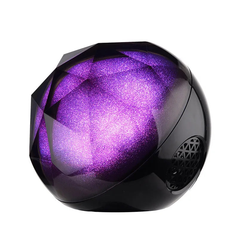 Magic Ball Bluetooth speaker crystal glowing night light black plastic 110mm cube