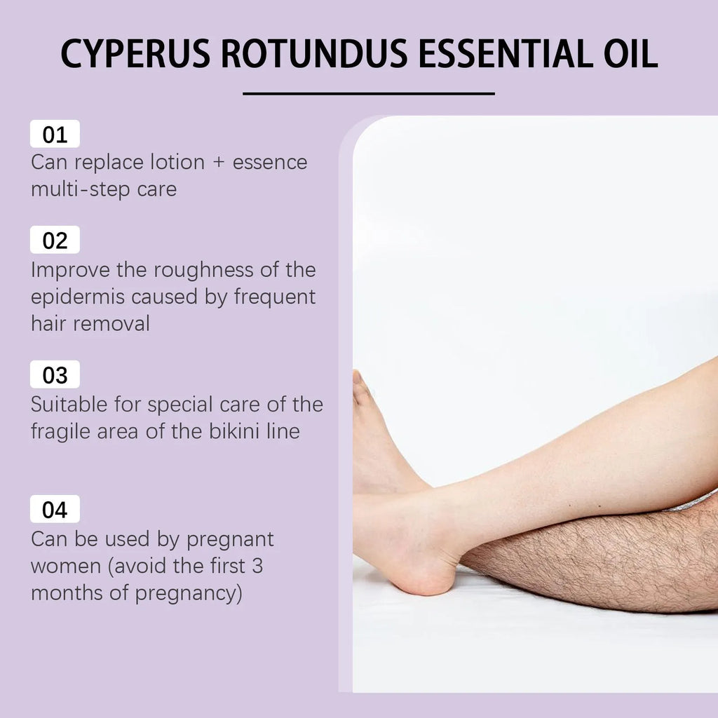 60ml bottle of fragrant hair removal treatment oil with aconite, mint, and lemon extracts