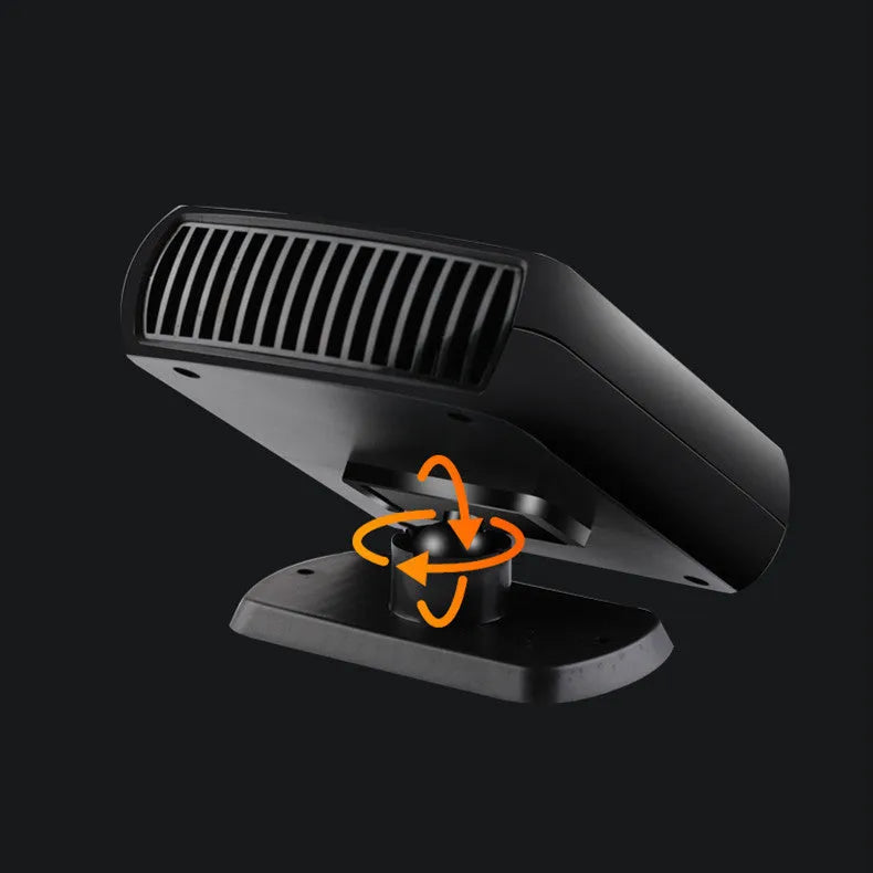 150W car demisting and defrosting device with quick-heat fan, ABS PP construction, black and red 12V model