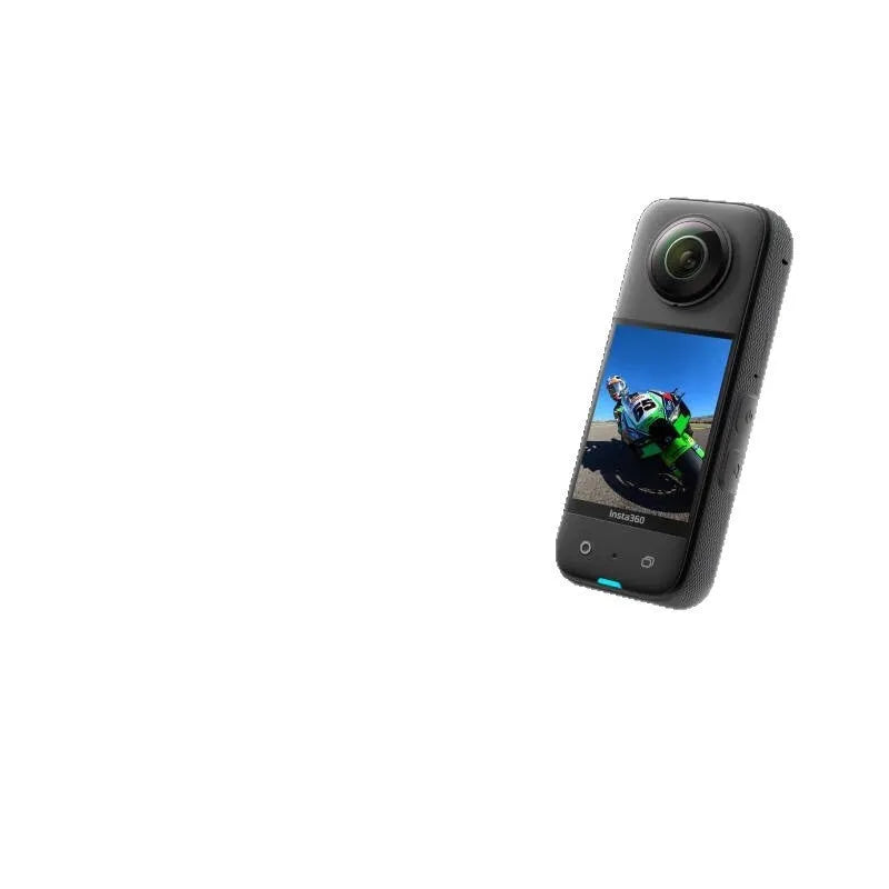 Panoramic motion camera with anti-shake function and included base in official standard colour