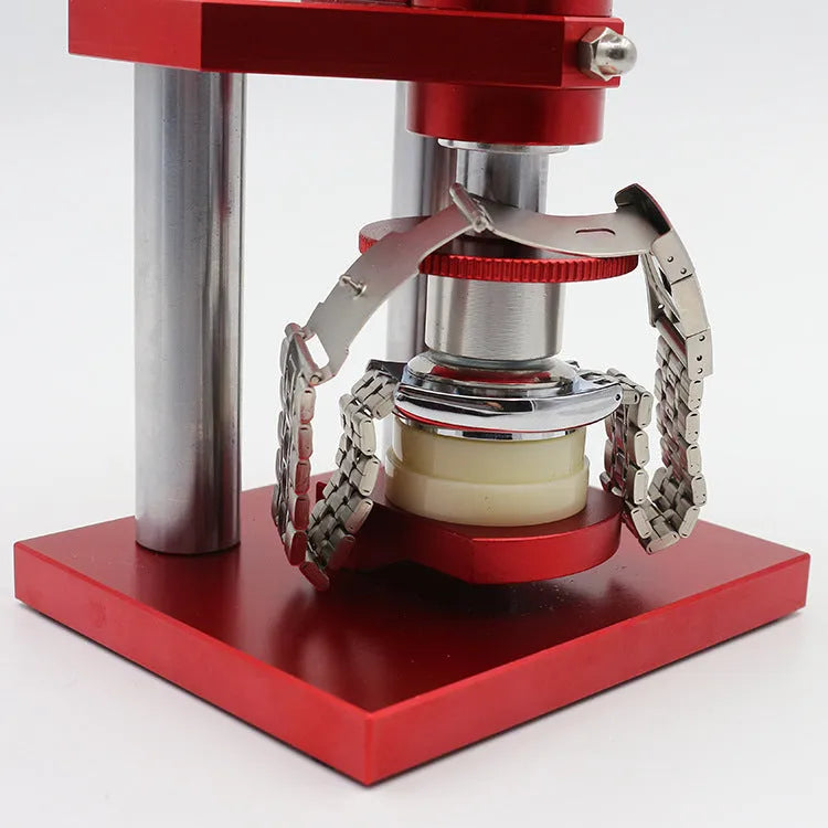 Watch repair spiral cap presser tool with set of 20 plastic moulds for back cover installation