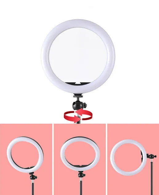 10-inch ring light on metal bracket for smartphone photography