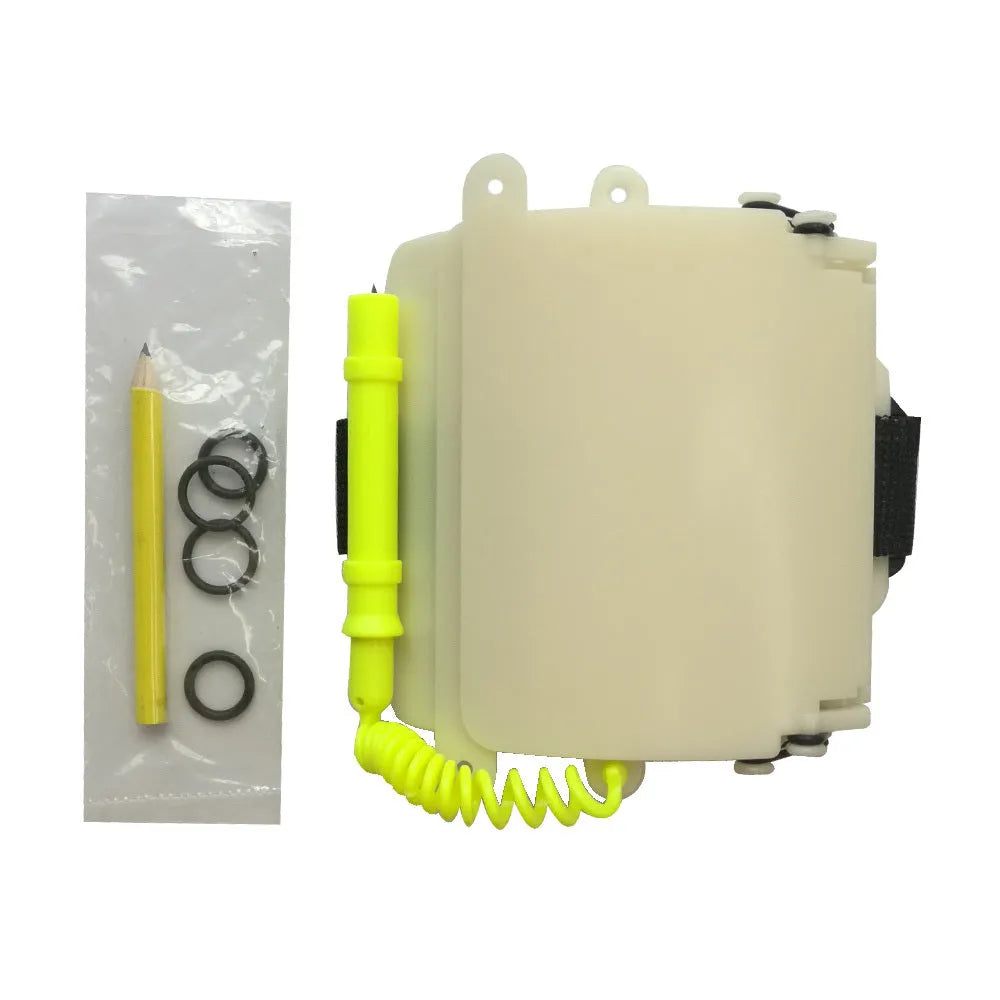 White luminous underwater handwriting wristboard for diving communication with pencil and spare o ring
