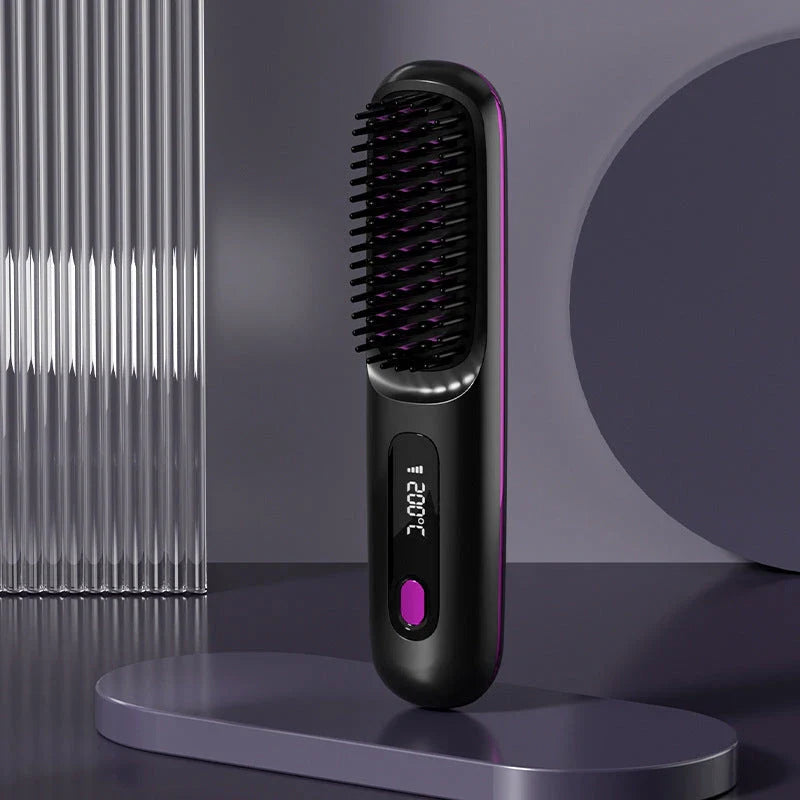 Cordless Hair Straightener Brush with Wireless Design, Advanced Heating Technology, and High-Capacity Battery for Effortless Salon-Quality Styling