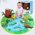 Baby play blanket with animal themes and 1cm thick crawling mat surface