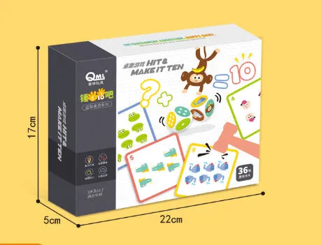 Hammer ten bar ten method arithmetic training paper board game toy for vision intelligence hand-eye coordination interactive parent-child learning