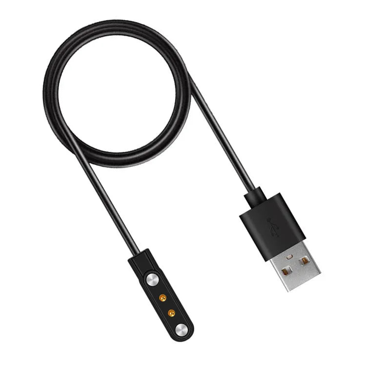 Black smart watch magnetic USB fast charger with thimble contact and compact 8cm base