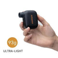 Black electric bicycle tyre inflator pump with USB charging cable and waterproof storage bag