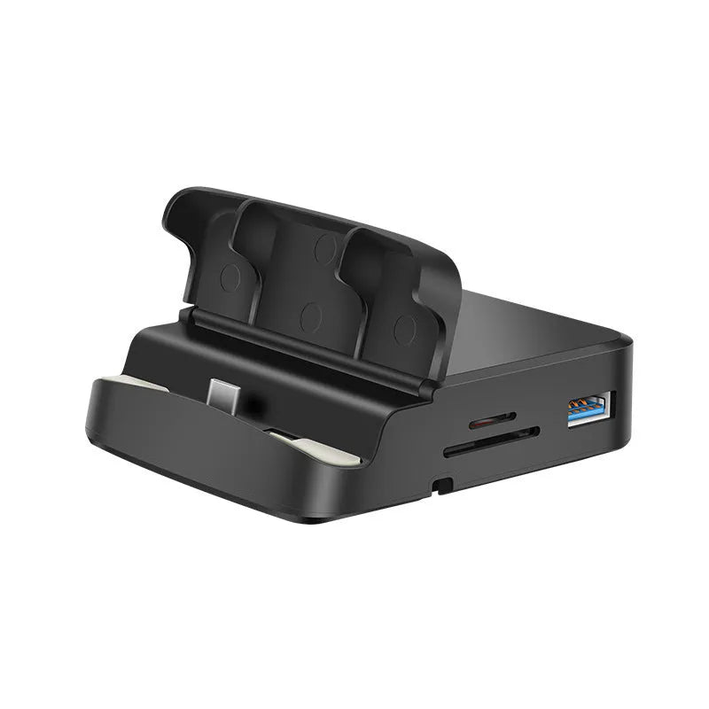 Black Type-C bracket docking station with HDMI, USB 3.0 and two USB 2.0 ports, ABS and aluminium alloy
