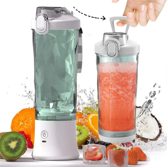 Powerful portable blender with 6-blade design, large 20 oz capacity, and rechargeable battery for on-the-go smoothies and shakes