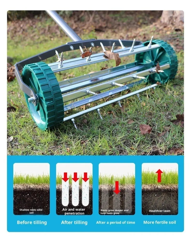 Manual lawn aerator soil ripper made of A3 steel model GL1201 for weeding and loosening soil