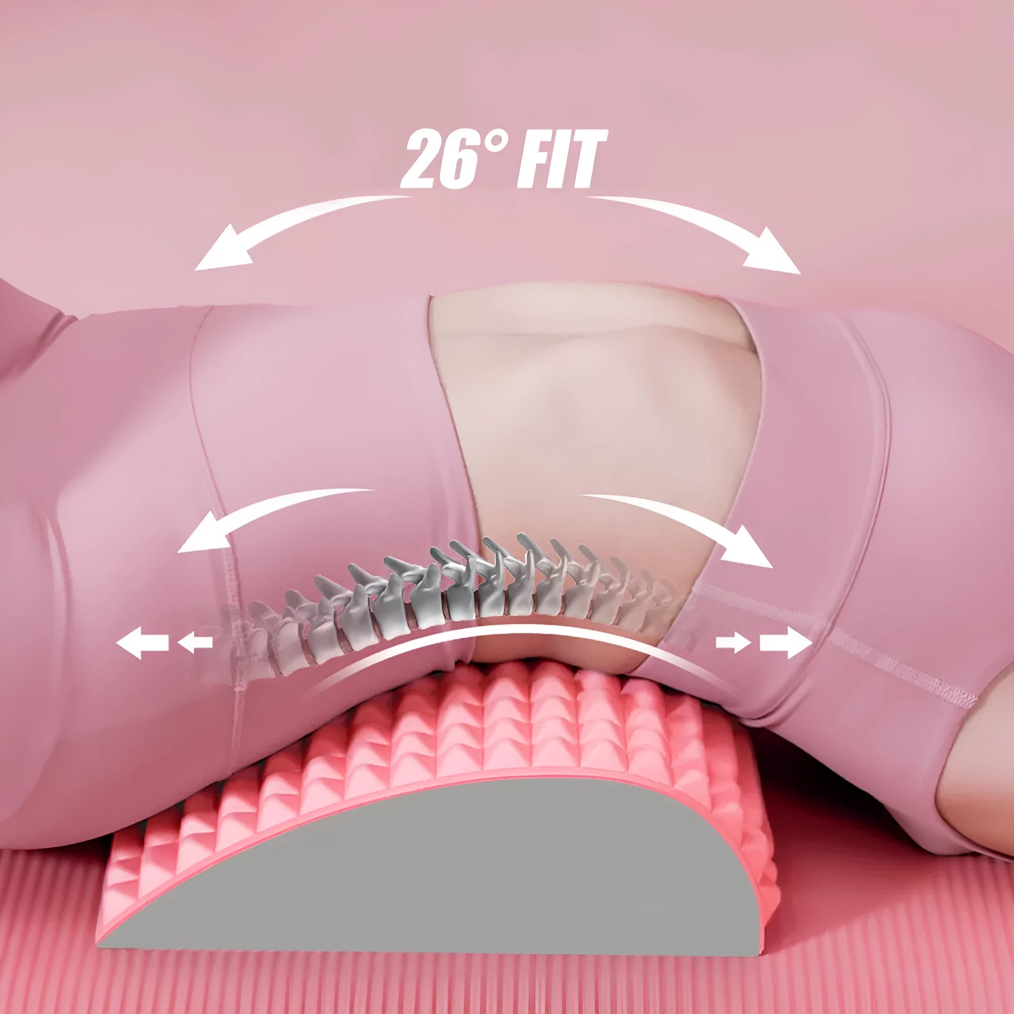Blue EVA foam back stretcher pillow for lumbar support and sciatica pain relief