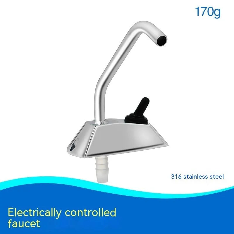 316 stainless steel electronic control RV faucet with rotating spout and mirror polished finish