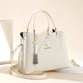 Women's soft PU messenger bag in horizontal square shape with sewing thread detailing