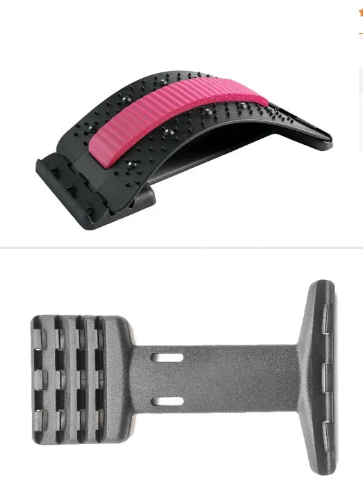 Adjustable back stretcher massager for waist back neck pain relief with multiple therapy modes
