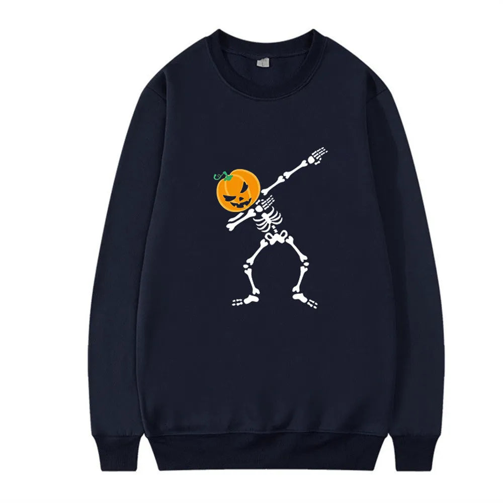 Women's printed long sleeve crew neck top in cotton polyester blend, shown in various colours.